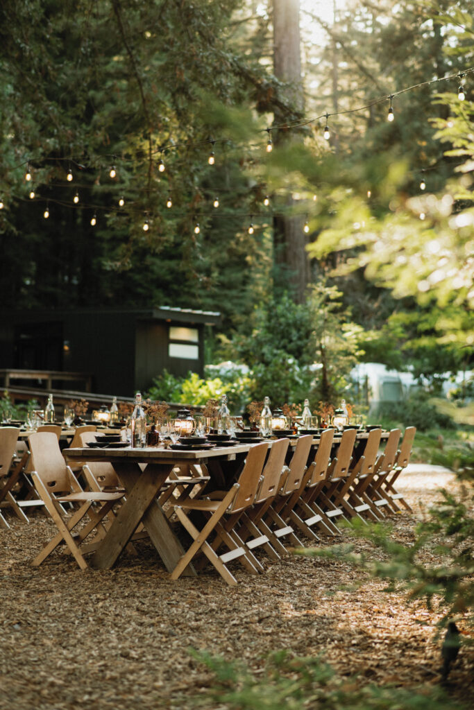 Dinner under the redwoods at AutoCamp Sonoma in Russian River