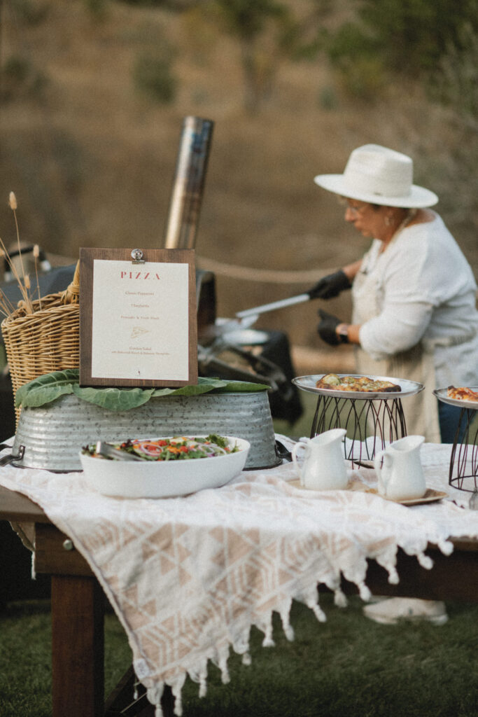 pizza dinner at AutoCamp
